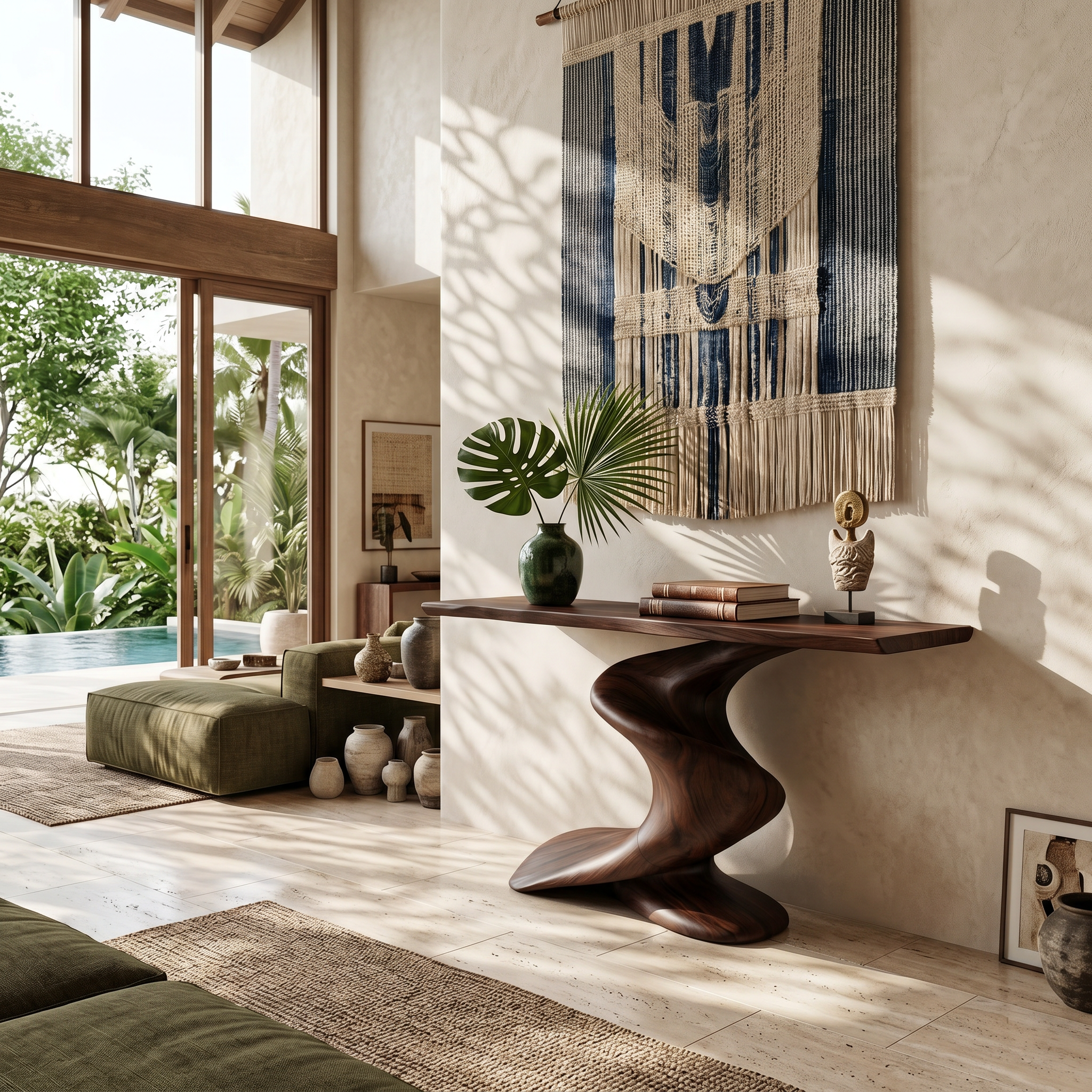 Handcrafted Wood Console Table Furniture Decor