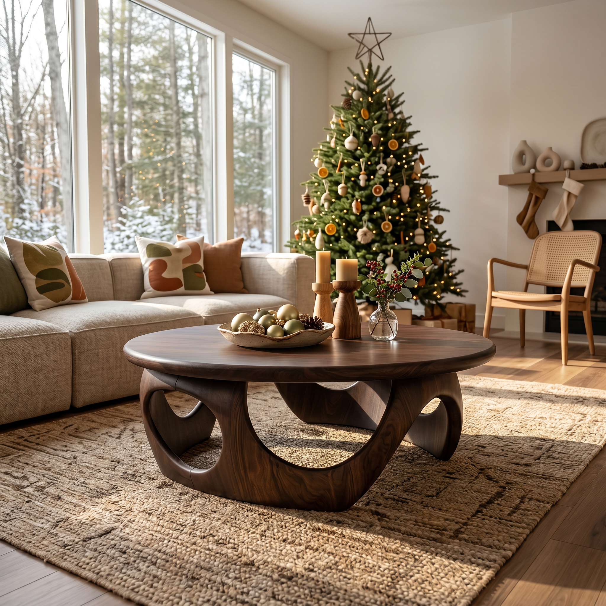 Handcrafted Wooden Coffee Table For Living Room Christmas Style