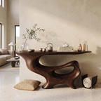 Mid Century Wooden Console Table For Living Room