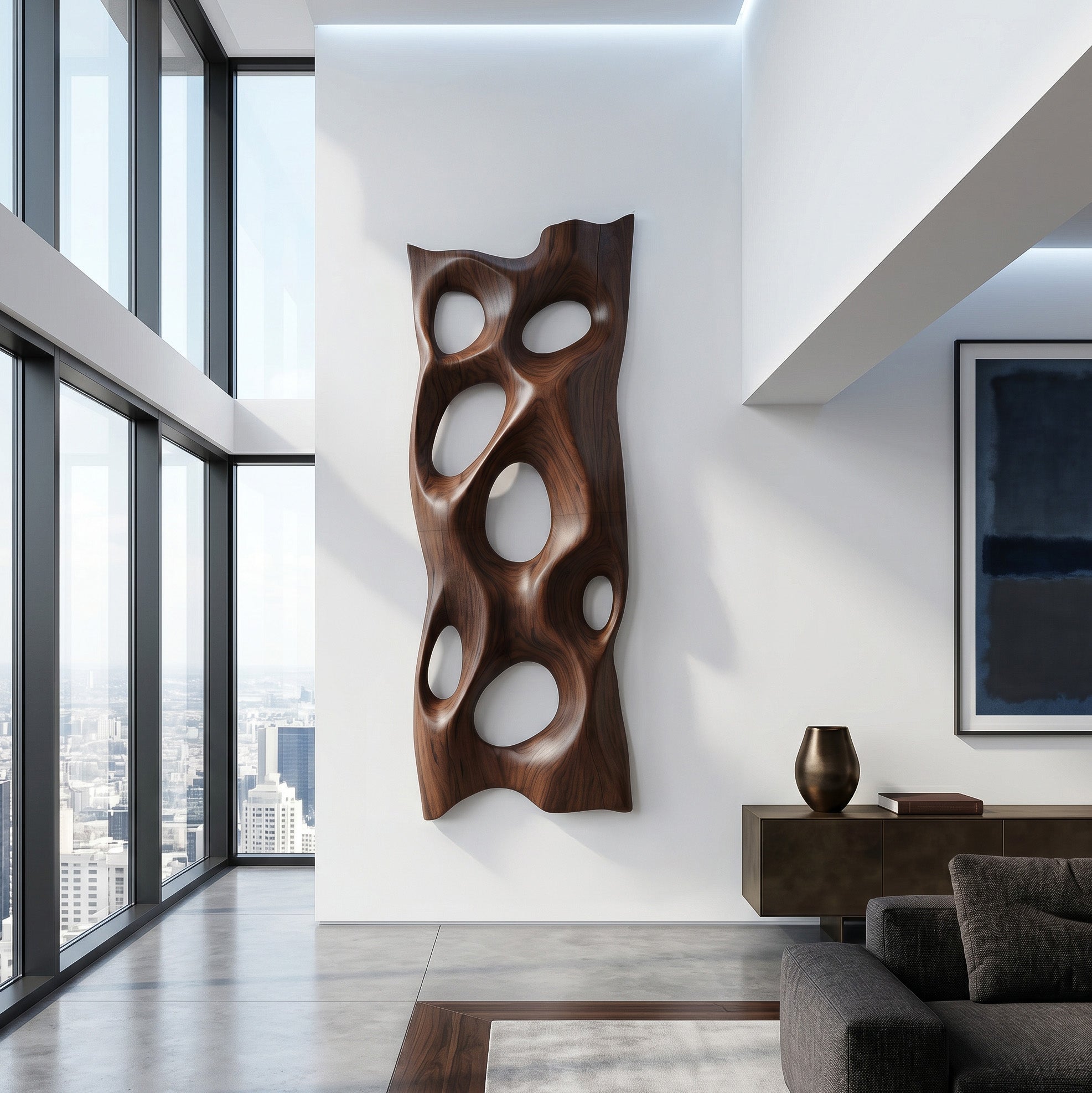 Contemporary Sculptural Wall Art With Abstract Design For Entryway