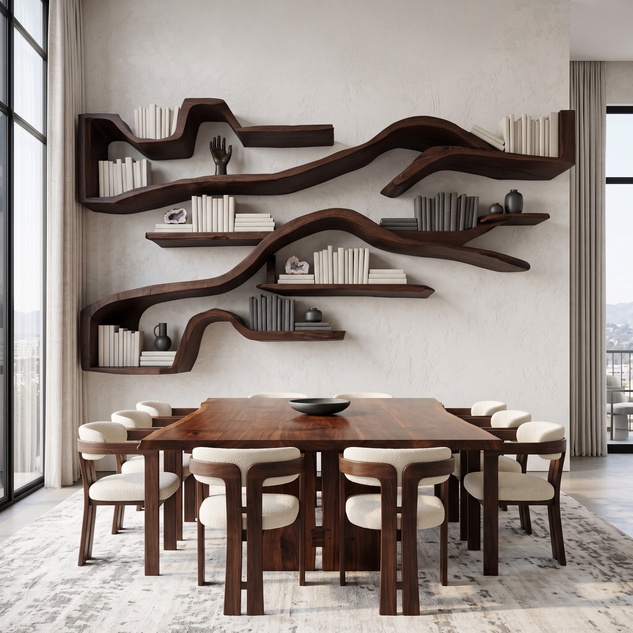 Organic Floating Bookshelf For Living Room Or Study