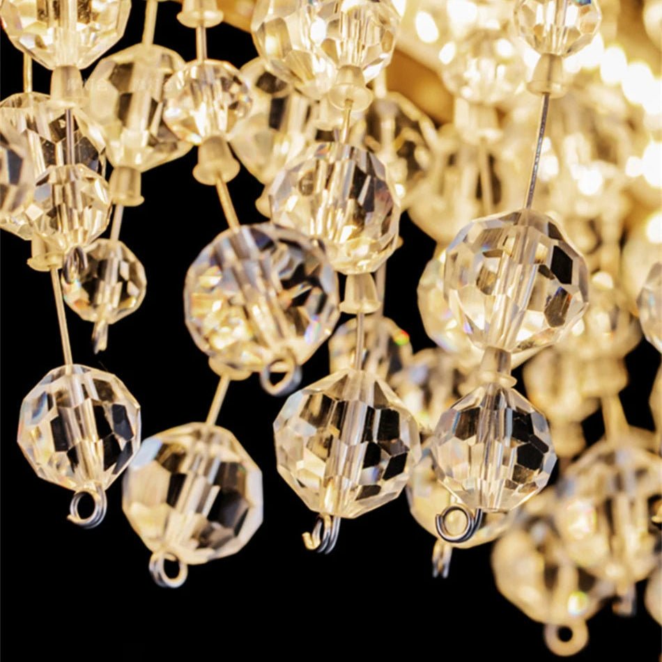 Capri linear crystal chandelier slim side profile