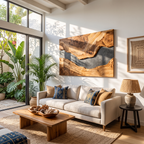 Modern Wooden Wall Art Sculpture For Bedroom Design