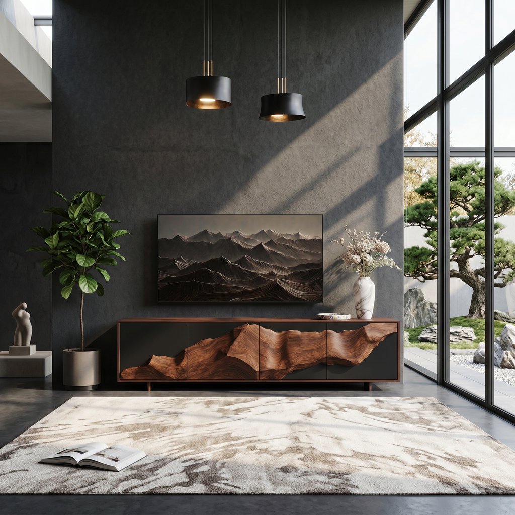 Farmhouse TV Console Table For Entryway Decor