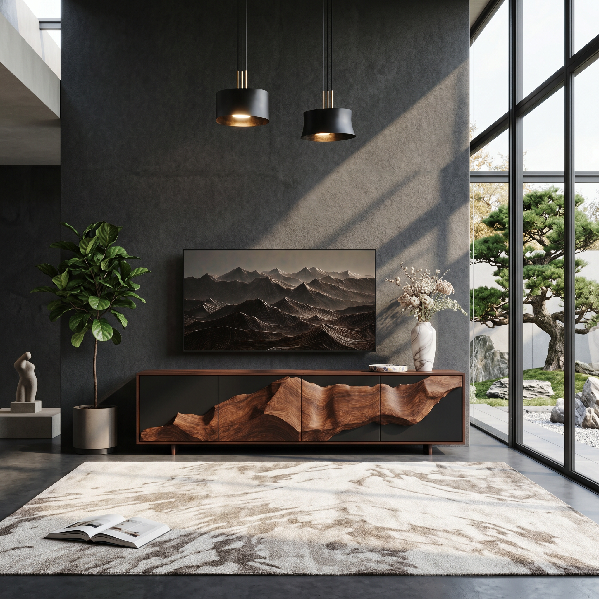 Farmhouse TV Console Table For Entryway Decor