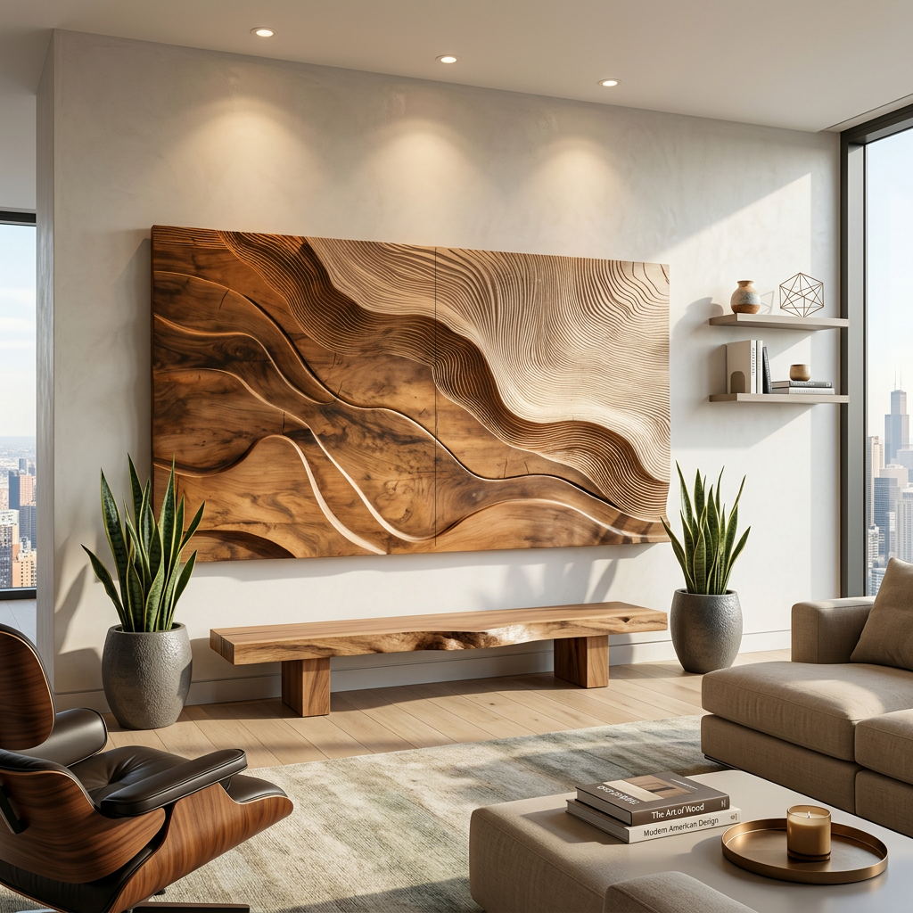 Modern Wall Art With Flowing Design For Living Room