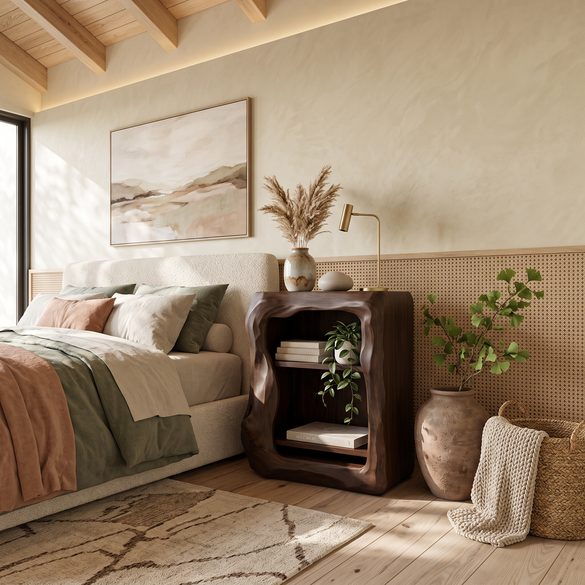 Rustic Wooden Nightstand Bedroom Furniture Essential
