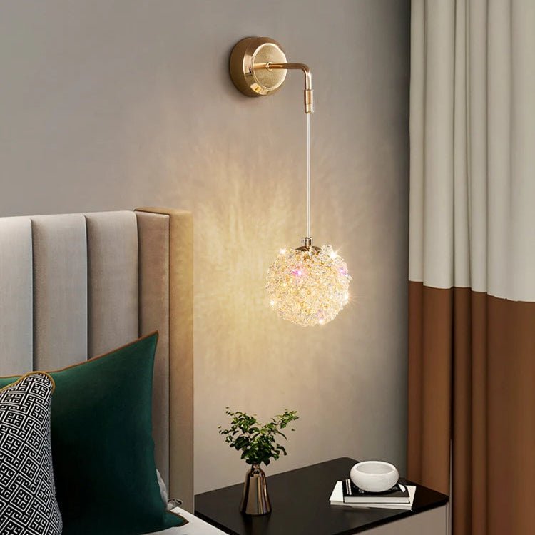 El Sol crystal wall sconce full view