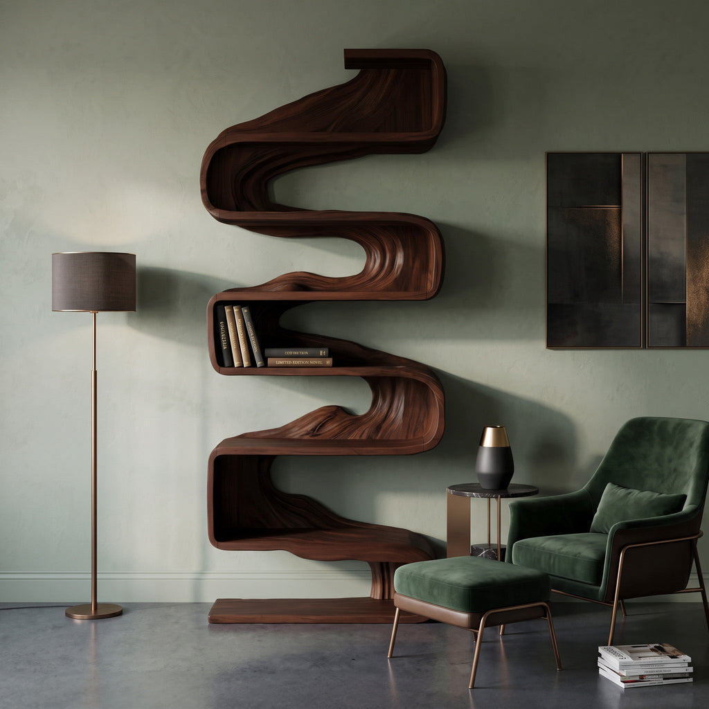 Artistic Sculptural Bookshelf For Living Room
