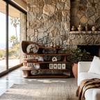 Modern Sculptural Standing Shelf For Living Room