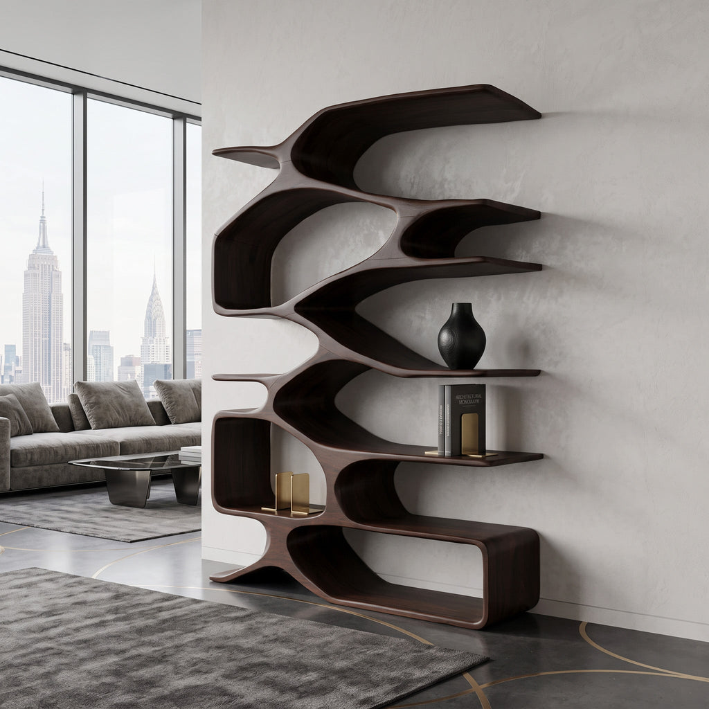 Organic Sculptural Bookshelf For Living Decor