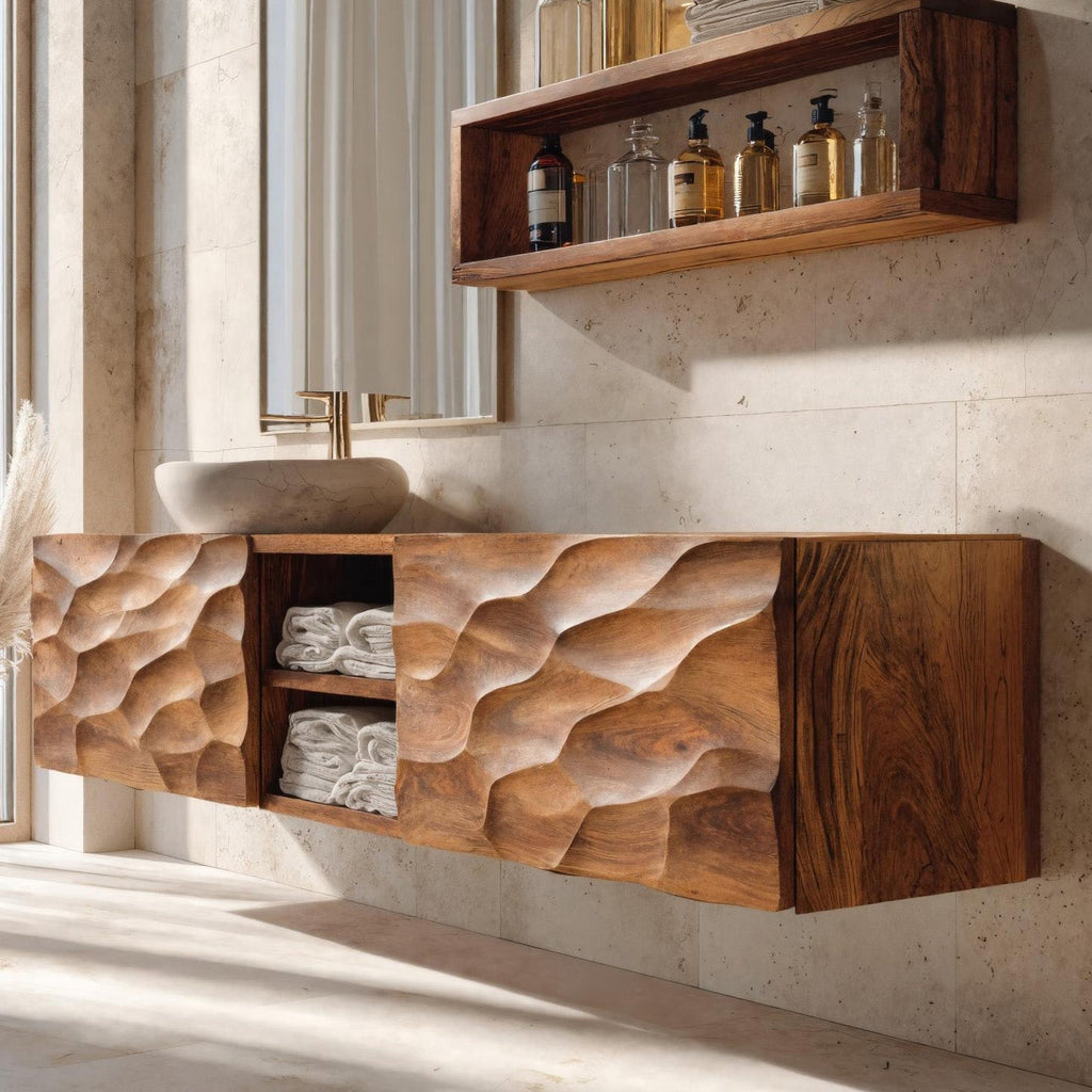 Sculptural Wall Mounted Bathroom Vanity For Bathroom Space
