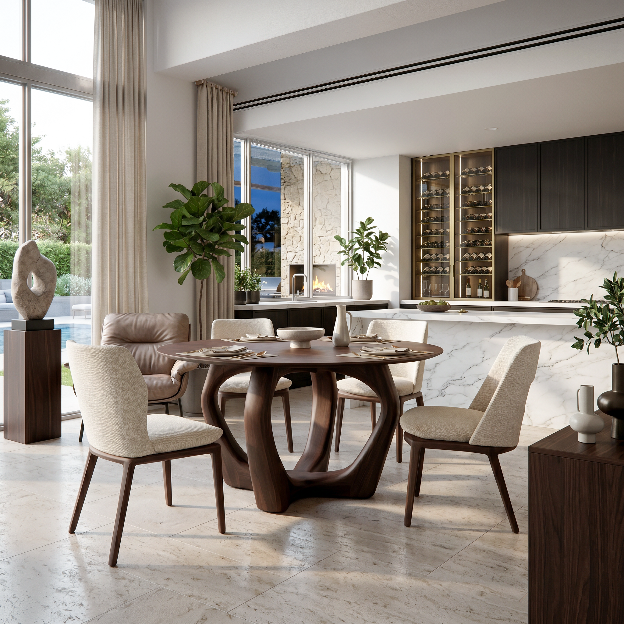 Elegant Round Dining Table For Minimalist Modern Interior