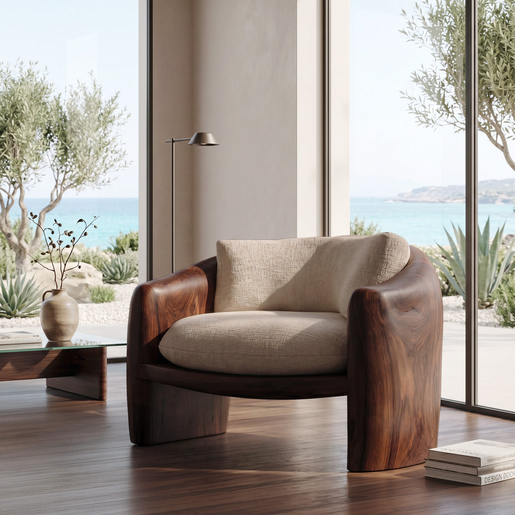 Modern Organic Lounge Chair Sculptural Form For Living Room
