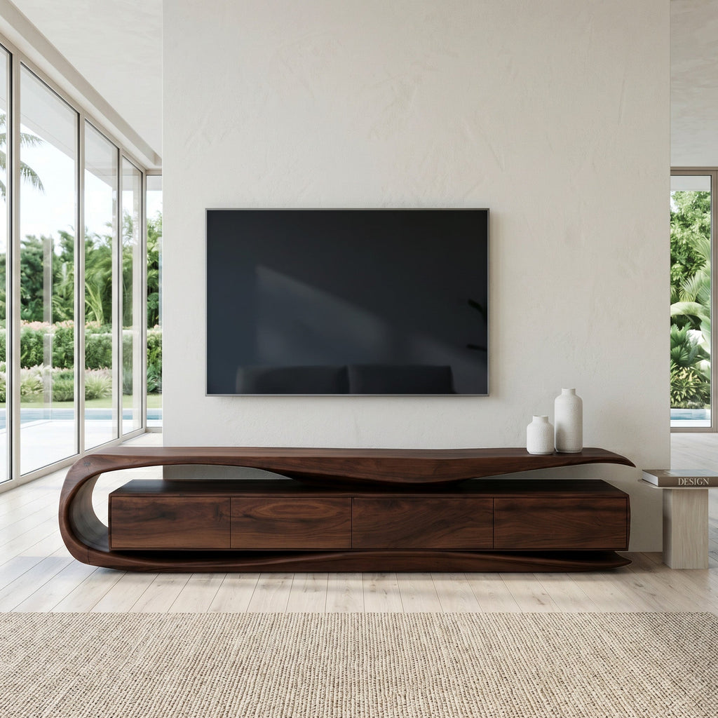 Modern Organic TV Console For Living Room Interior