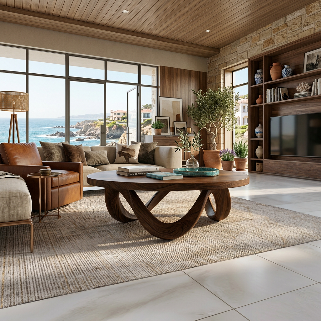 Modern Coffee Table Unique Base Design For Living Room