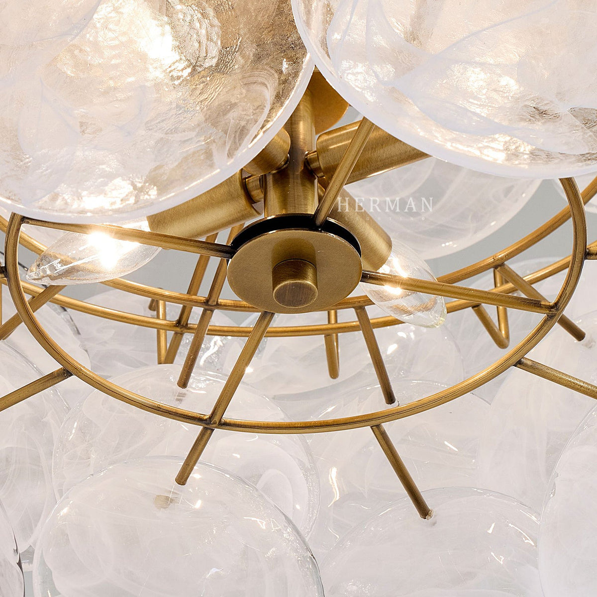 Riviera Glass Disc Chandelier 26"