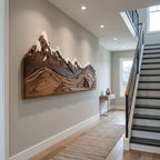 Mountain Wall Art Carving For Living Room And Nature Inspired Home