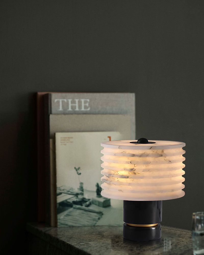 Elegant Lighting G9 Cloud Stone Alabaster Table Lamp Wide D10" & D11" 15W