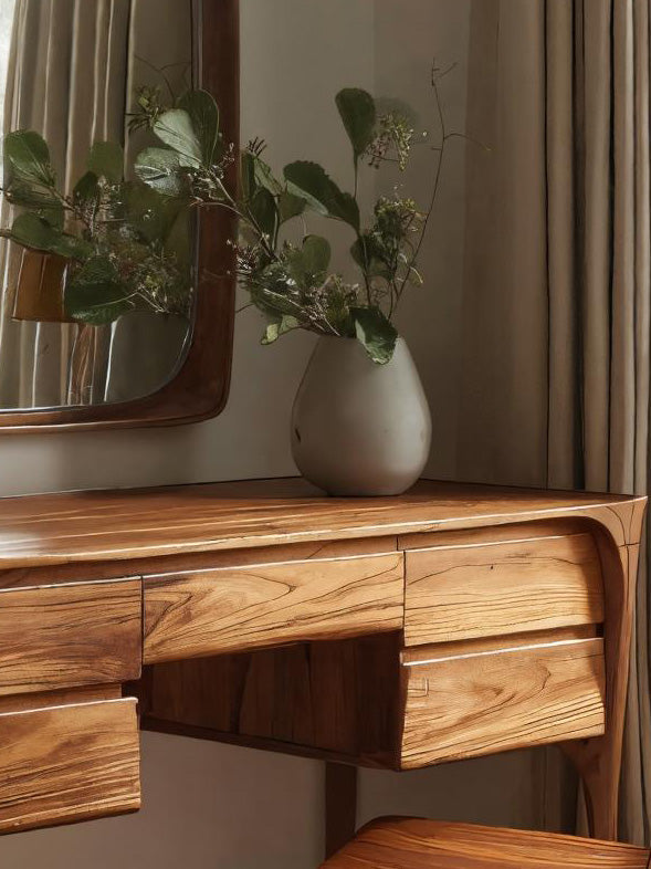 Modern Wooden Vanity Table With Drawers For Bedroom
