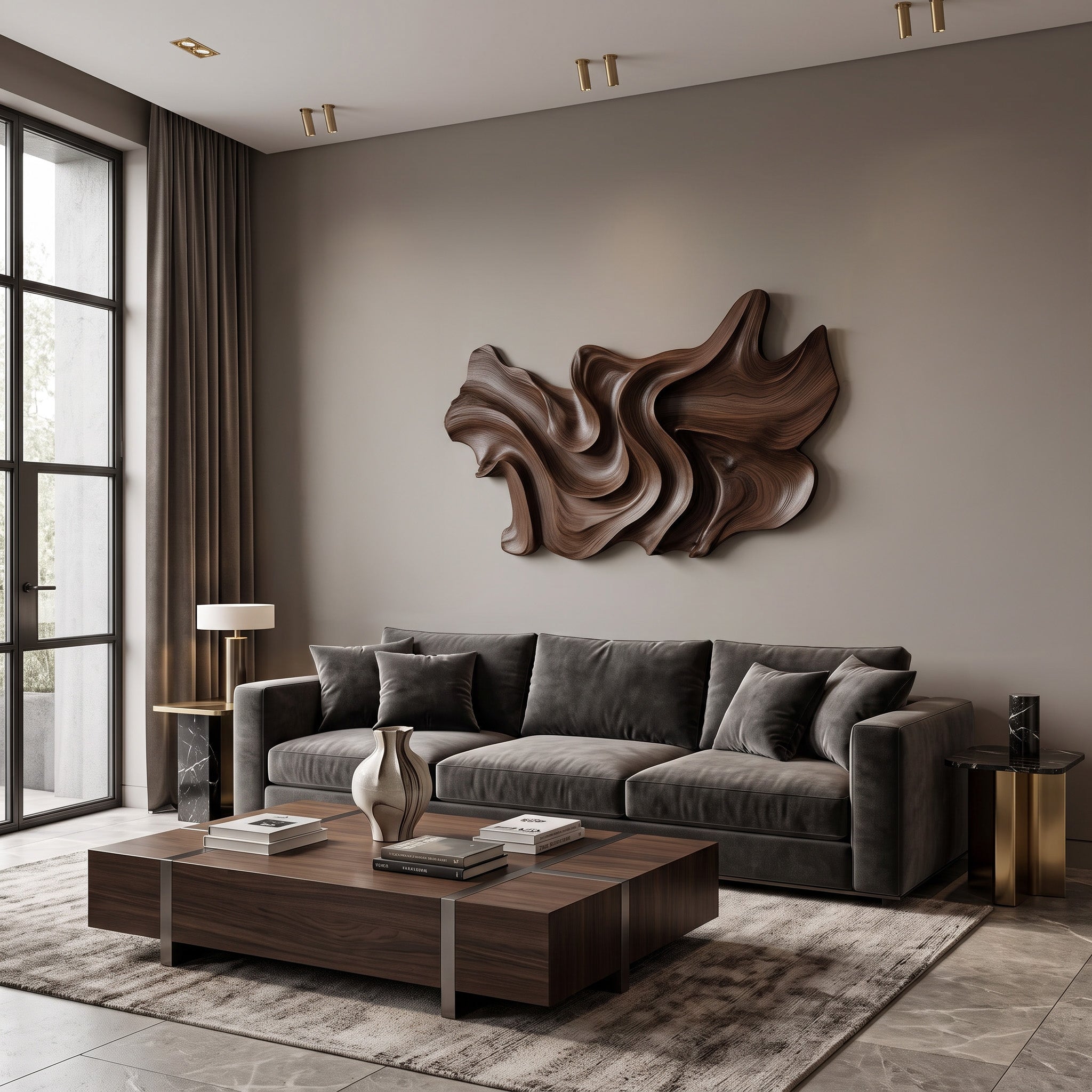 Modern Sculptural Wall Art With Abstract Design For Bedroom