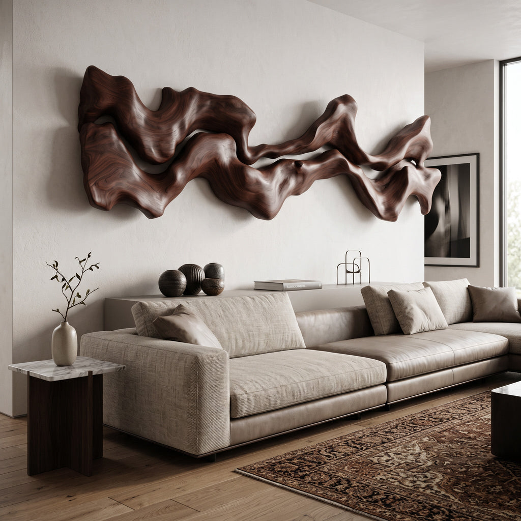 Organic Carved Wall Art Sculpture For Living Room