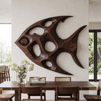 Artistic Sculptural Wall Art Fish-Inspired For Living Room