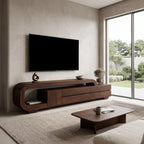 Modern Sculpted TV Console With Open Frame For Living Room