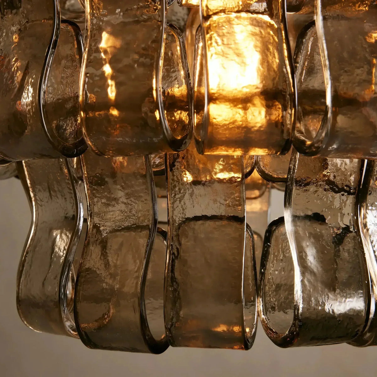 Riviera smoke glass pendant light close-up