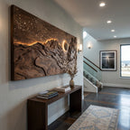 Hand Carved Wall Art With LED Eclipse Design For Living Room