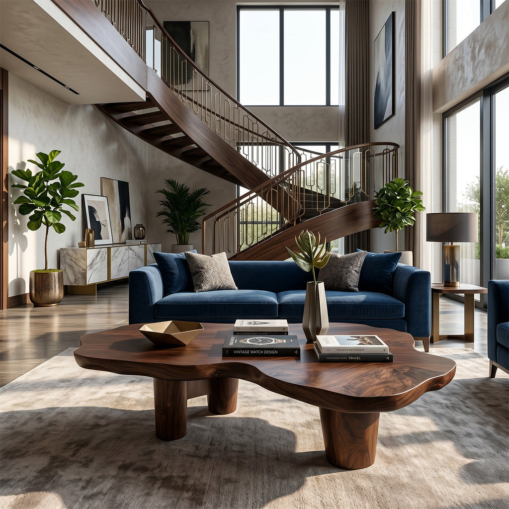 Handcrafted Wooden Live Edge Low Table For Living Room Home Decor