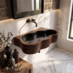 Modern Live Edge Wood Basin For Contemporary Bathroom Interior Design