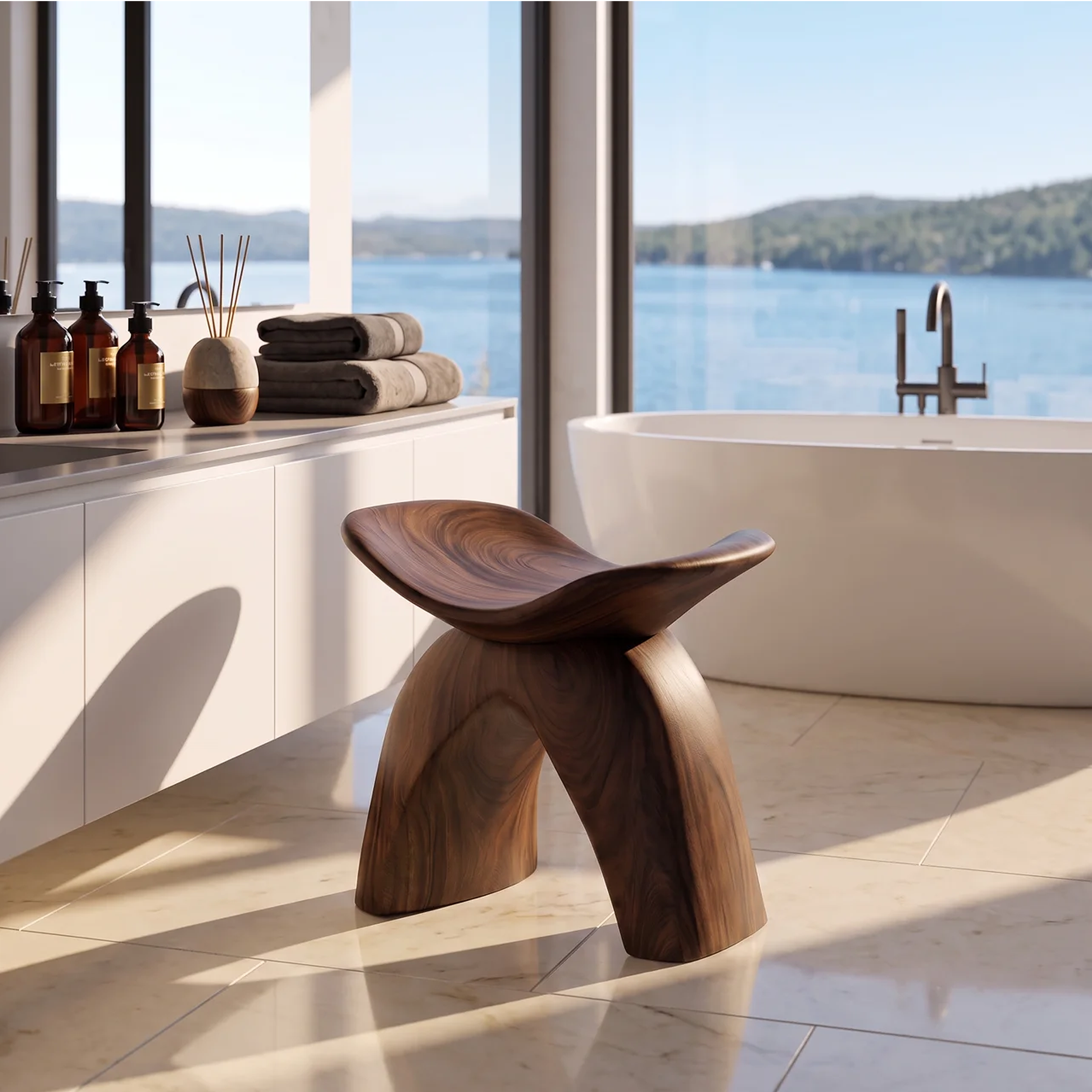 Farmhouse Bath Seat For Cozy Bathroom Furniture Decor