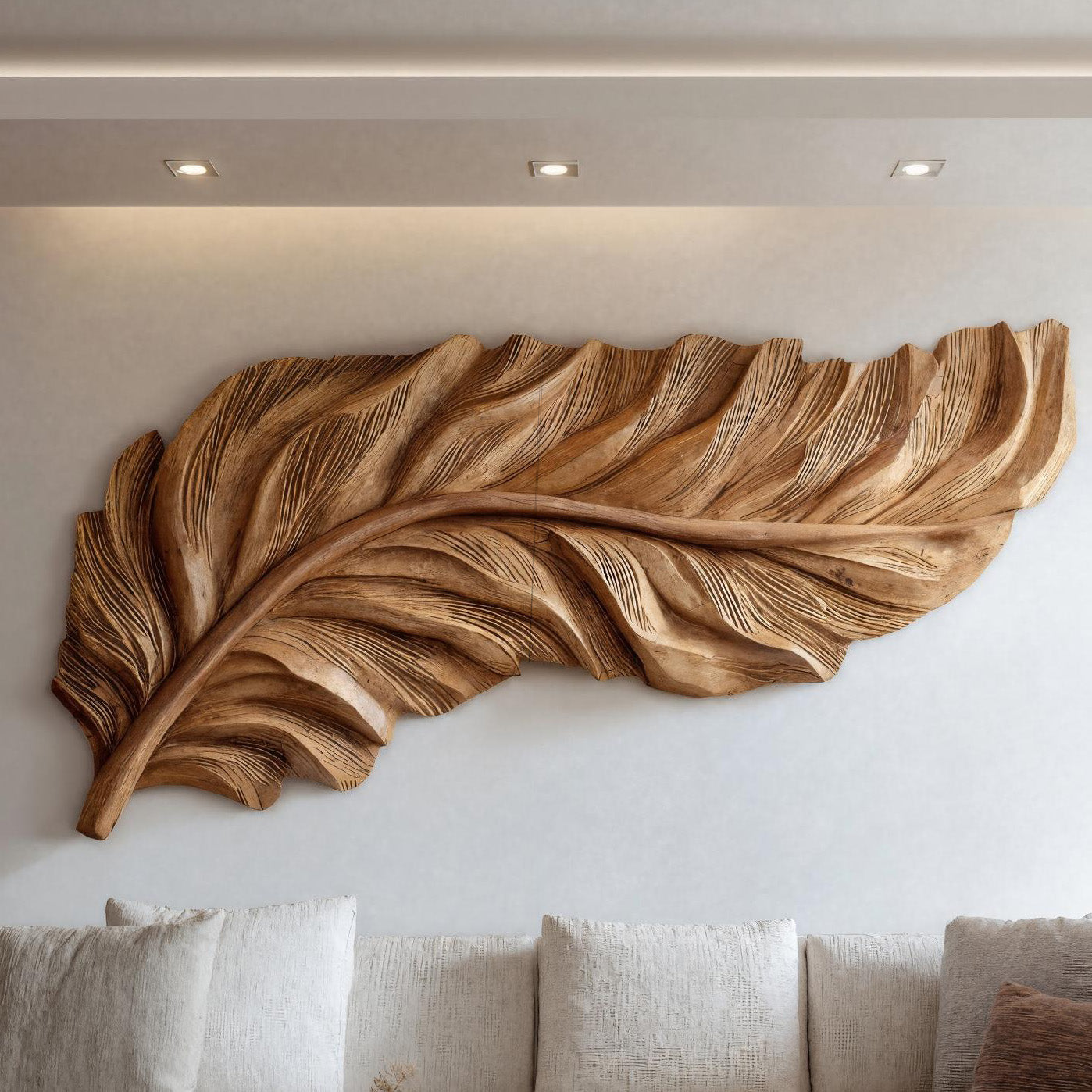 Organic Feather Wall Art Nature Inspired For Home Decor