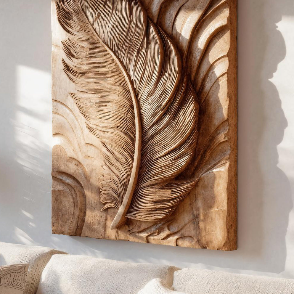 Organic Feather Wall Art Sculpture For Modern Living Space