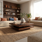 Modern Rustic Wooden Live Edge Coffee Table For Living Room
