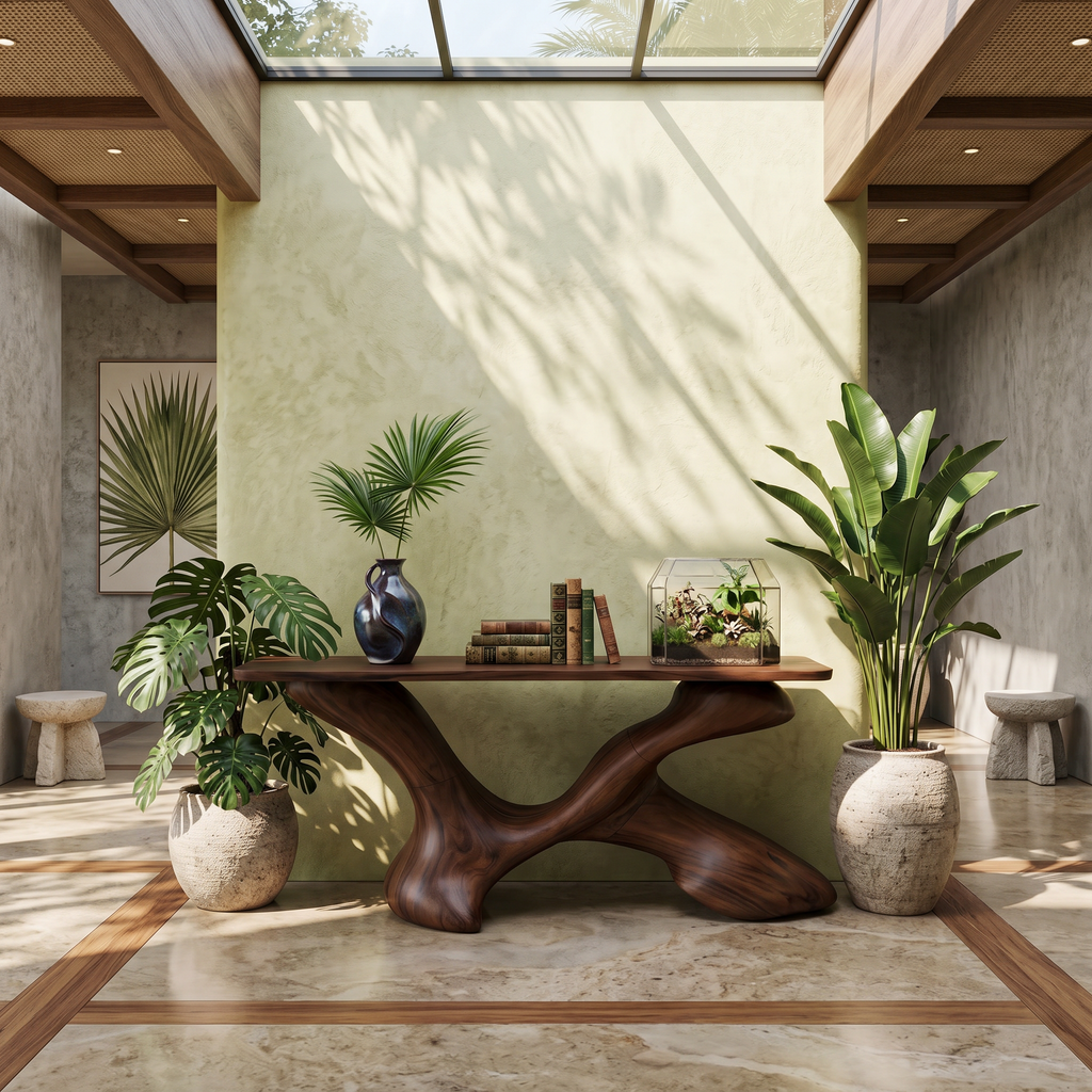 Mid Century Foyer Table For Living Room