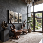 Mid Century Live Edge Bench For Elegant Living Room Accents