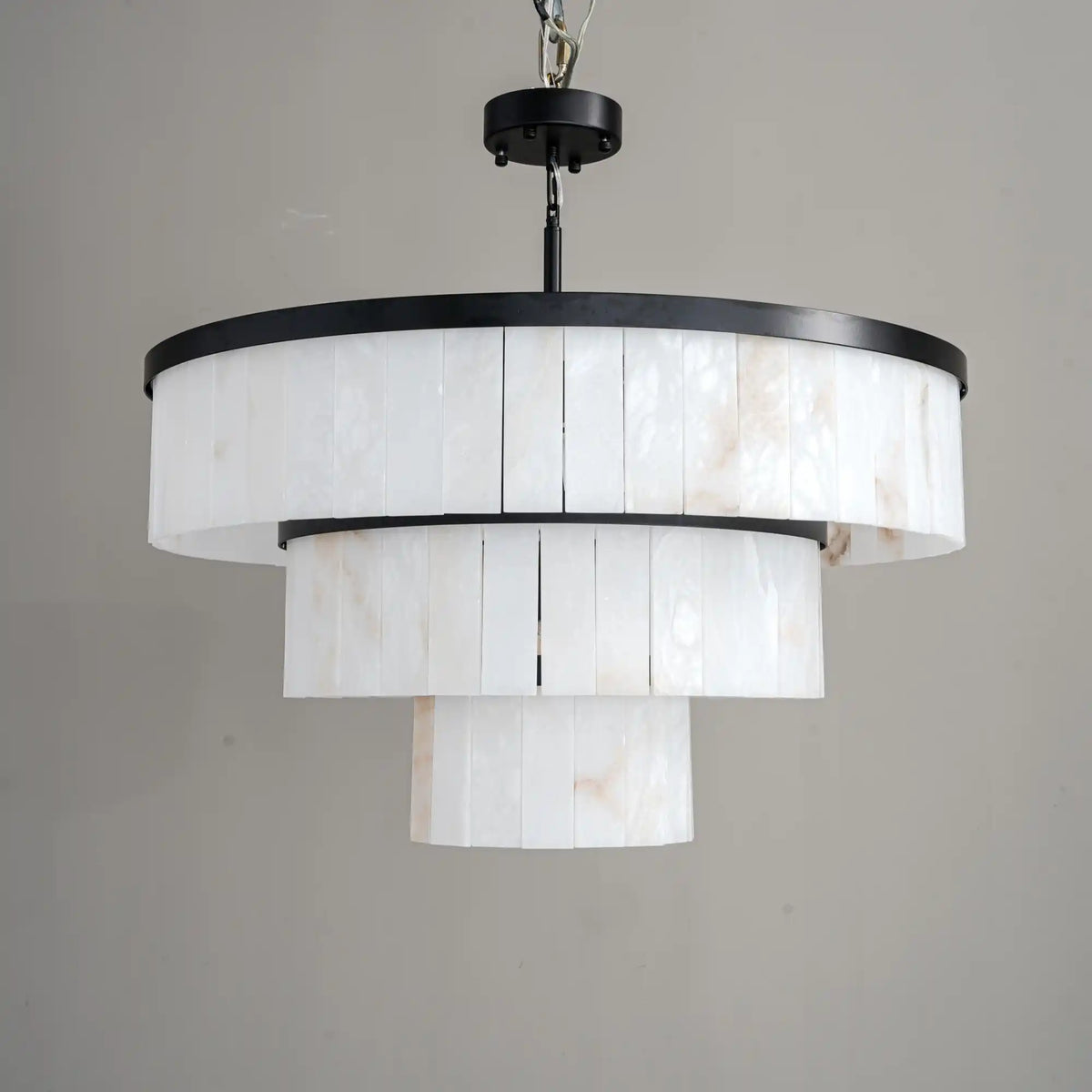Modern Nature Alabaster 3 Tier Chandelier