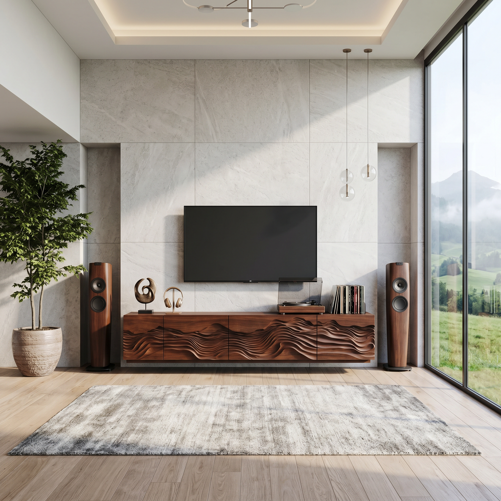 Mid Century TV Table For Living Room Design