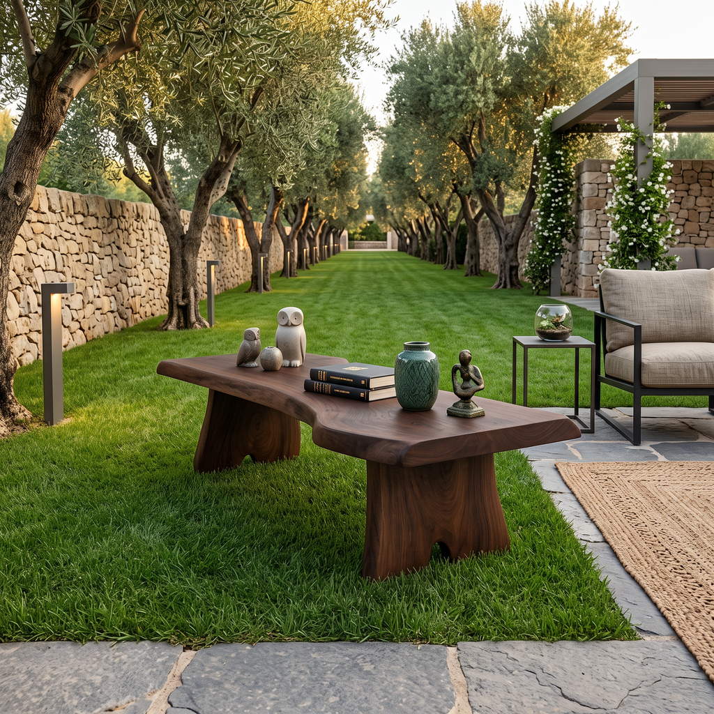 Minimalist Live Edge Outdoor Bench For Entryway Or Patio