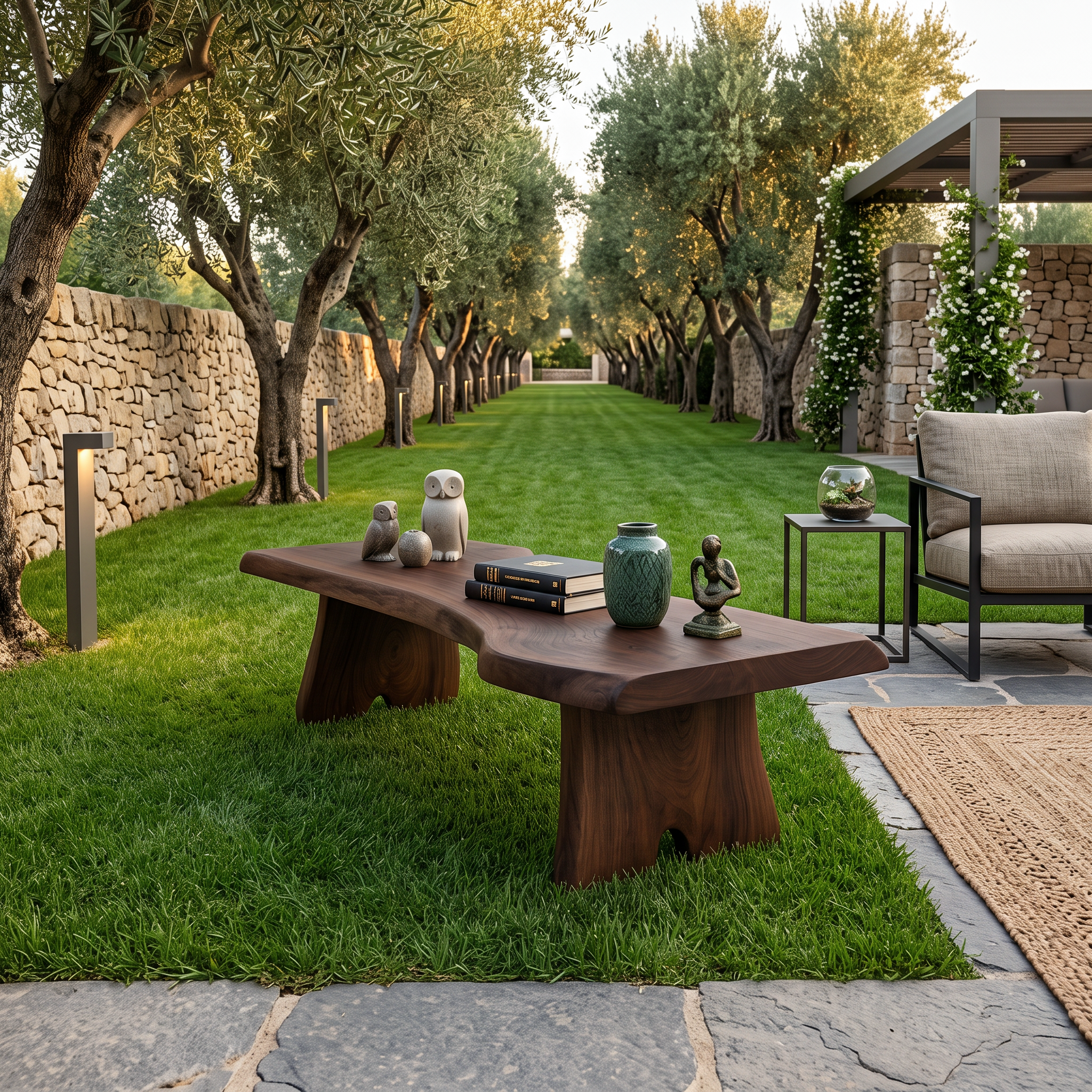 Minimalist Live Edge Outdoor Bench For Entryway Or Patio