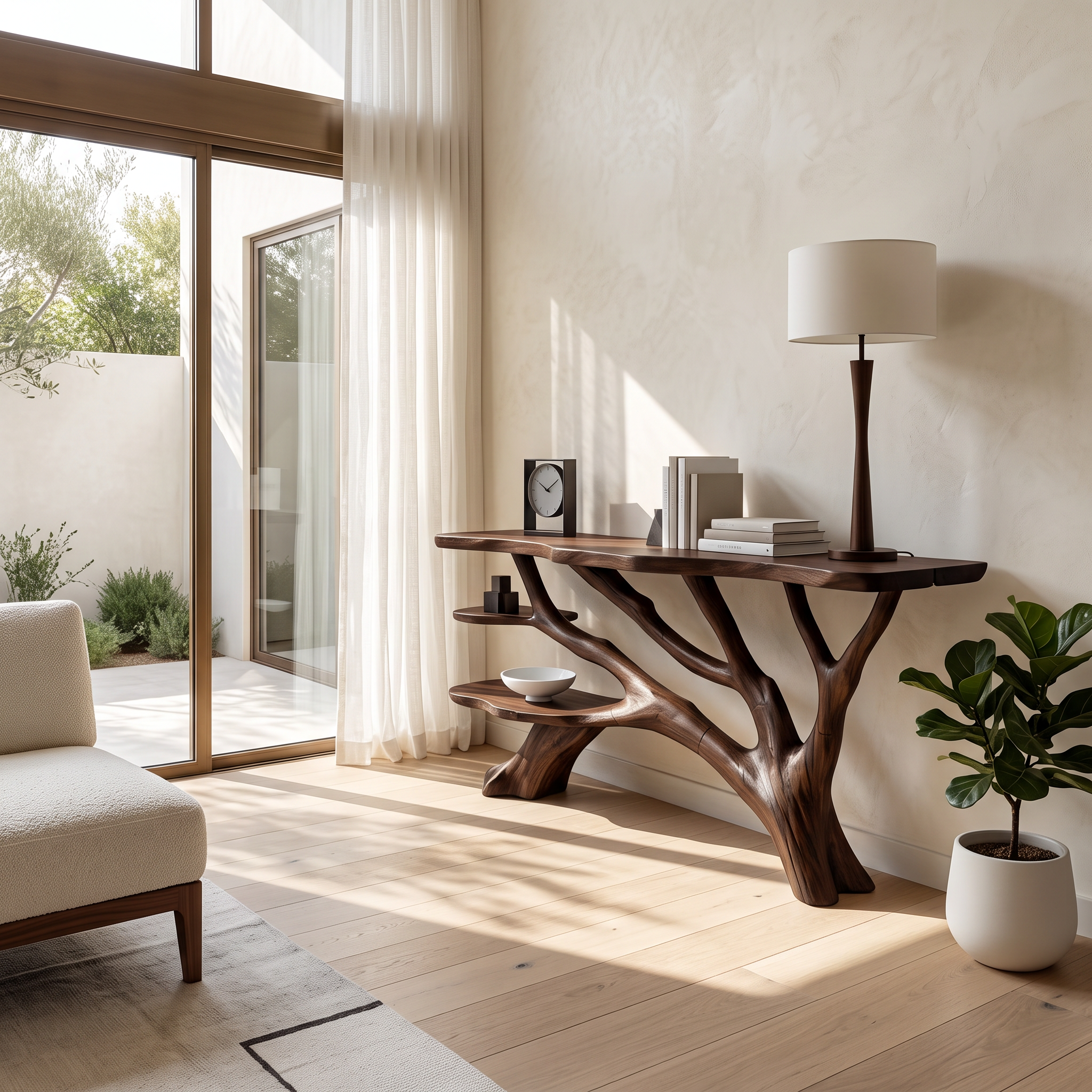 Handcrafted Live Edge Entryway Table For Bedroom Rustic Home Interior