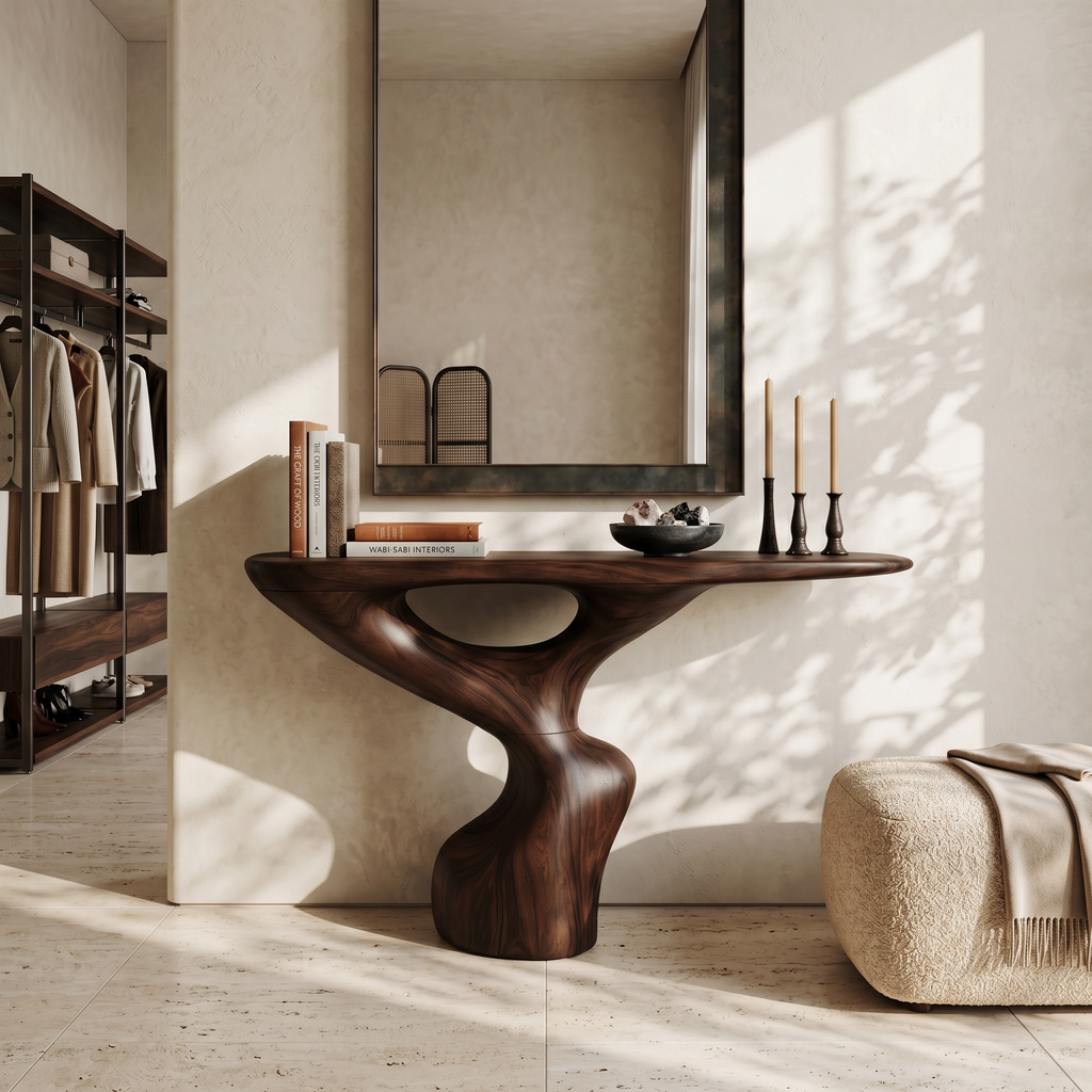 Rustic Accent Table Entryway Design