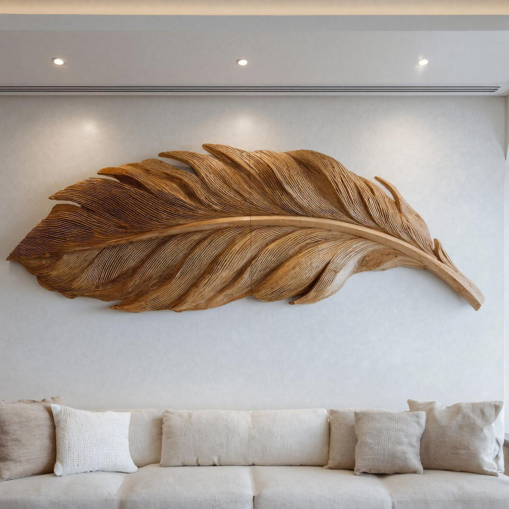 Modern Feather Wall Art For Living Room Decor