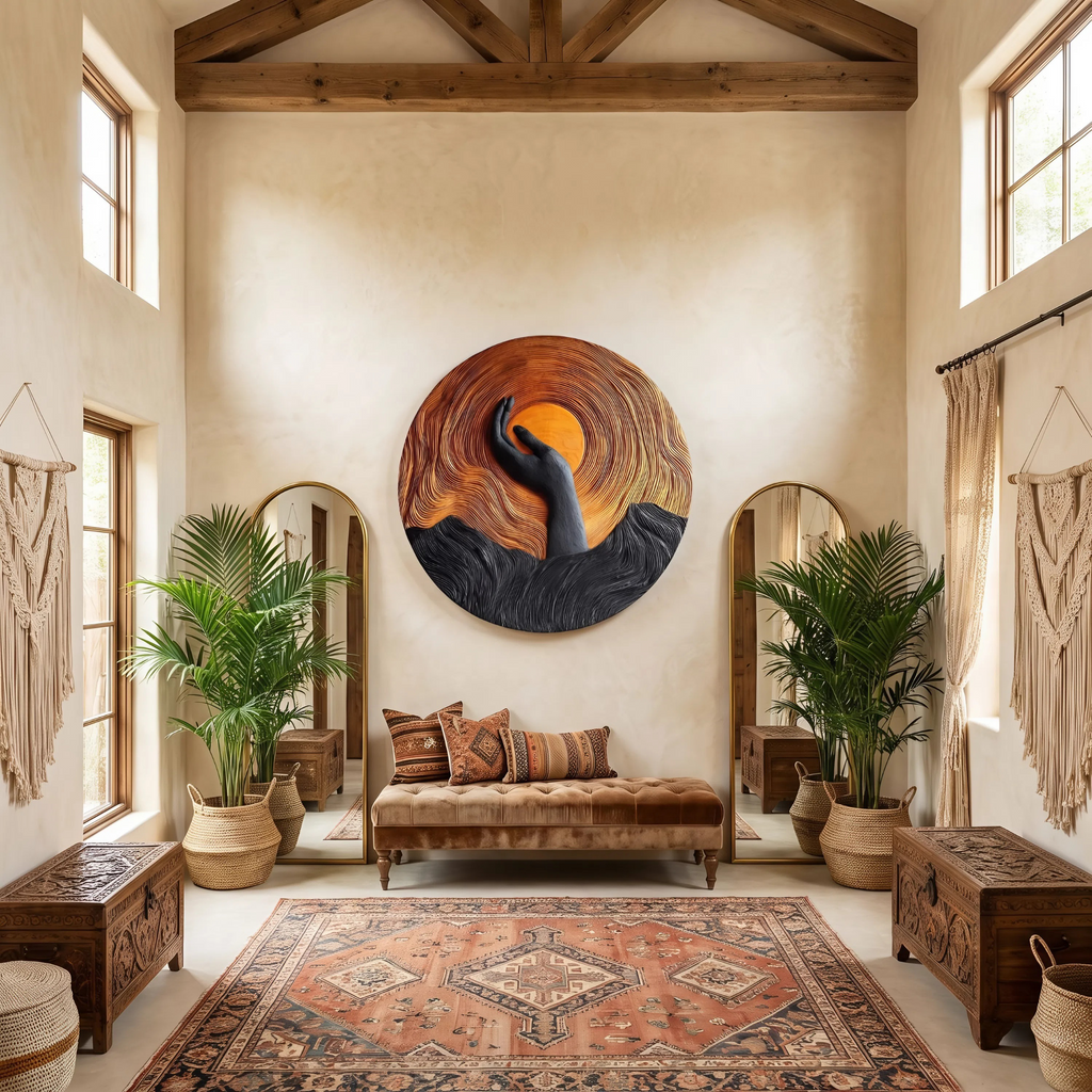Handcrafted Solid Wood 3D Sculpture For Stylish Wall Decor