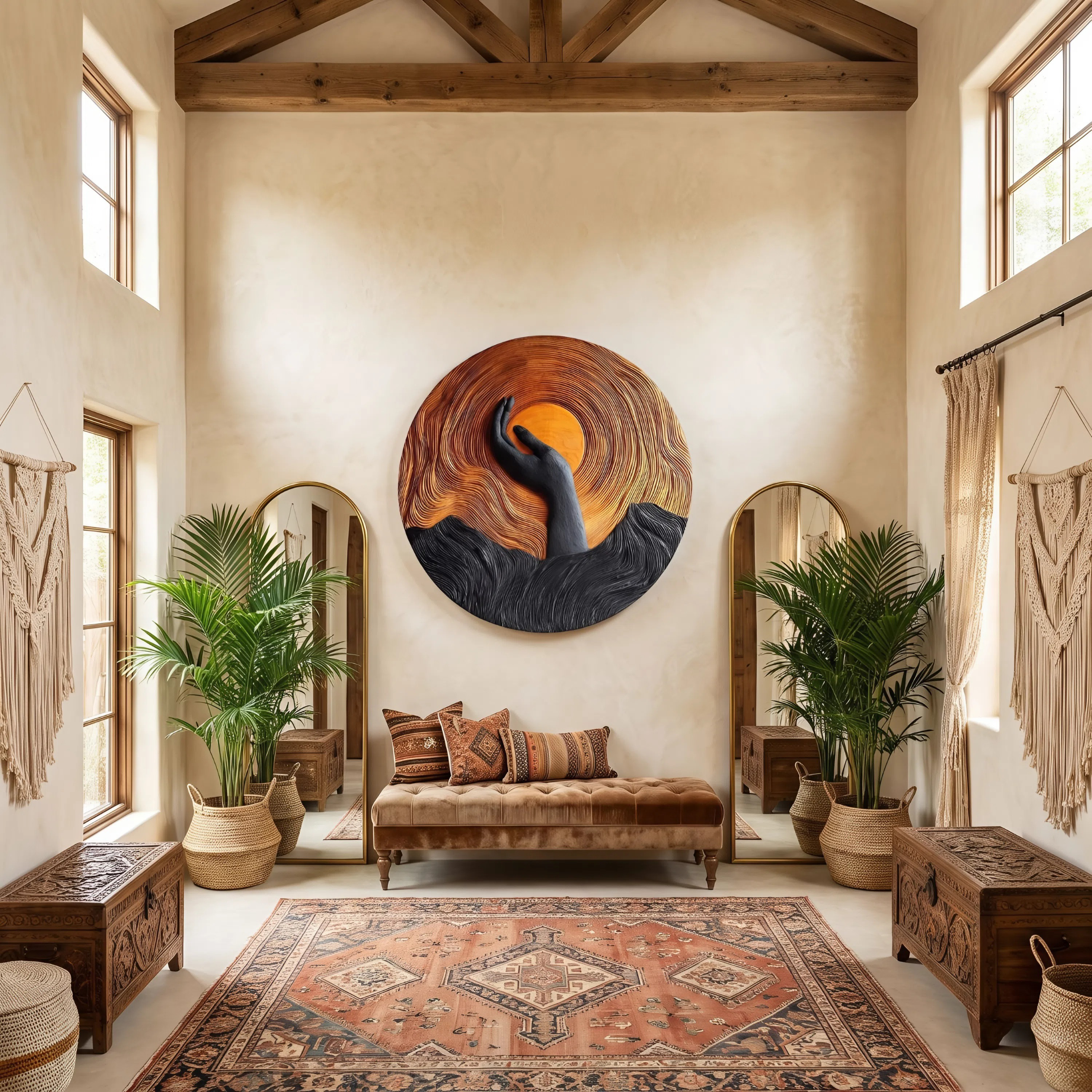 Handcrafted Solid Wood 3D Sculpture For Stylish Wall Decor