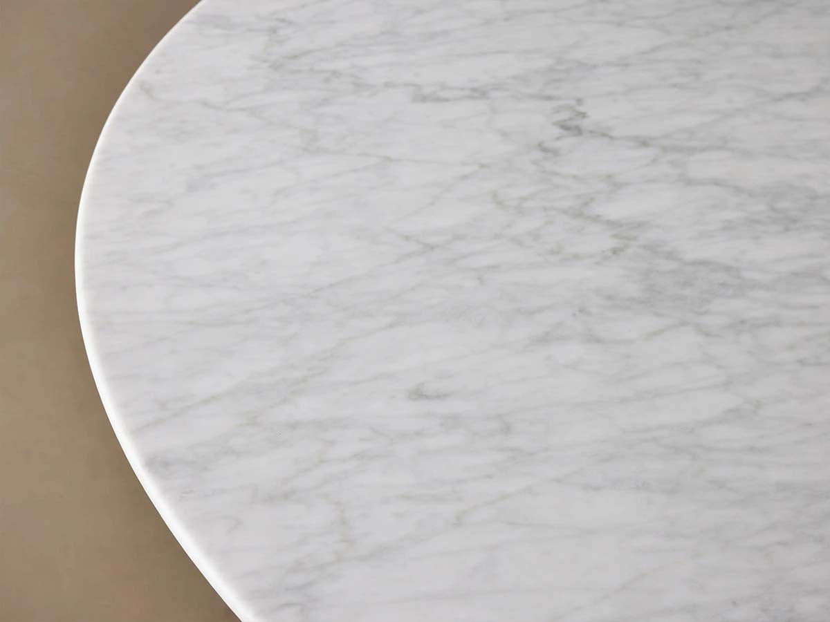 Saint Germain Round Marble Top Dining Table With Wood Toulouse Base