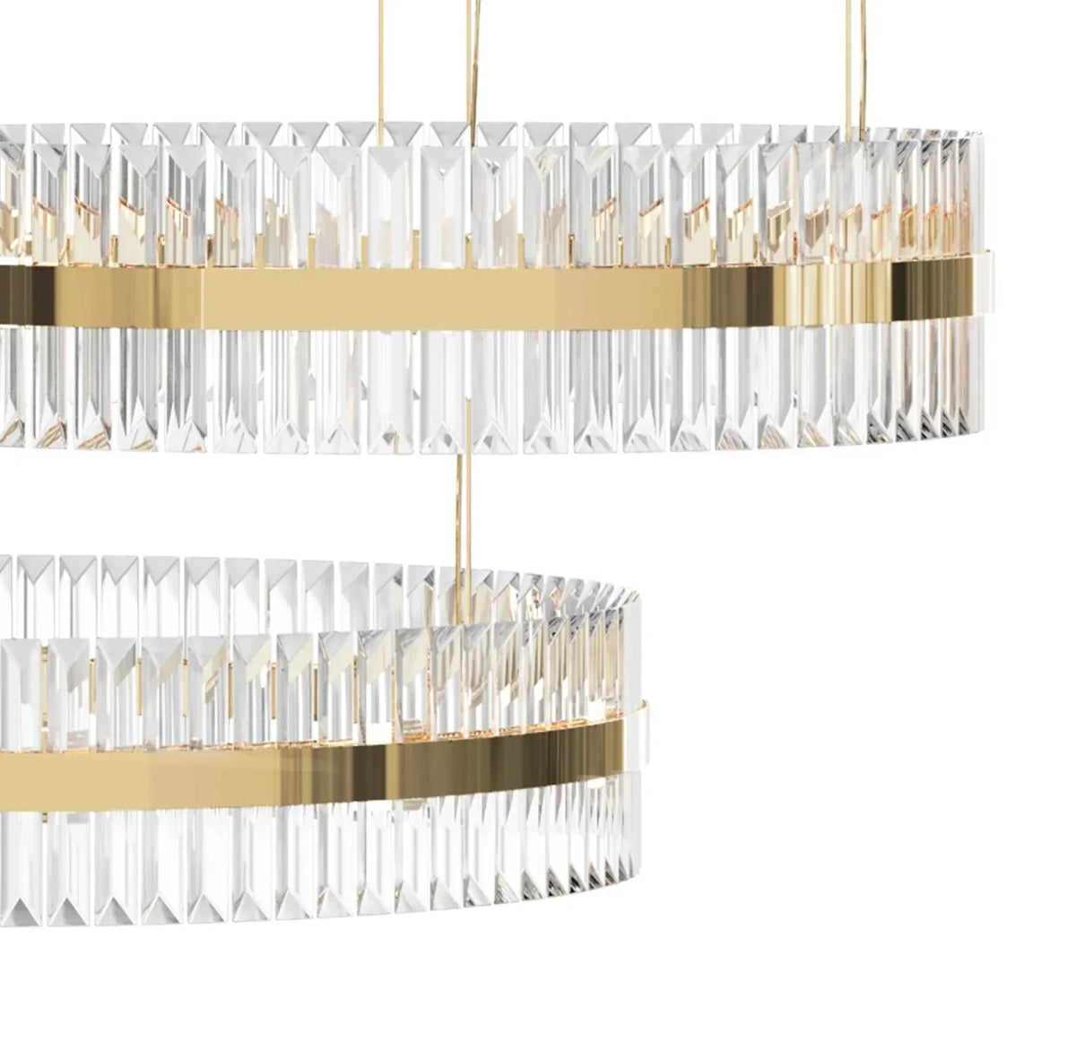 5-Ring Crystal Chandelier in Gold Finish-Chandeliers-casivra-casivra