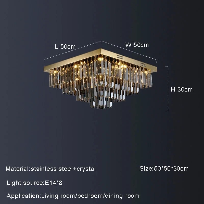 buyGio Smoke Grey Crystal Chandelier - Morsale